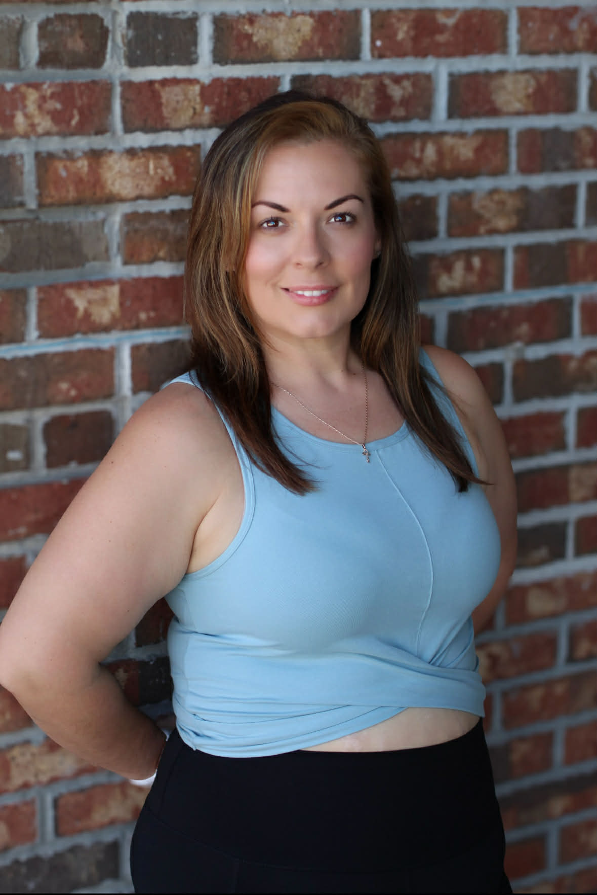 jenelle three quarter blue tank